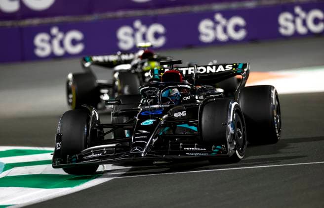 63 George Russell GBR, Mercedes AMG Petronas F1 Team , F1 Grand Prix of Saudi Arabia at Jeddah Corniche Circuit on March 19, 2023 in Jeddah, Saudi Arabia Photo by HOCH ZWEI Jeddah Saudi Arabia
