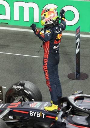 Formula 1 Saudi Arabia Grand Prix 19 03 2023, Jeddah Corniche Circuit, Jeddah, Formula 1 Saudi Arabia Grand Prix ,in picture winner Sergio Perez MEX , Oracle Red Bull Racing nordphotoxGmbHx xBratic nph00250