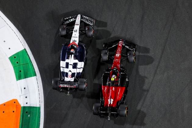 21 Nyck de Vries NLD, Scuderia AlphaTauri , 24 Guanyu Zhou CHN, Alfa Romeo F1 Team Stake , F1 Grand Prix of Saudi Arabia at Jeddah Corniche Circuit on March 19, 2023 in Jeddah, Saudi Arabia Photo by HOCH ZWEI Jeddah Saudi Arabia