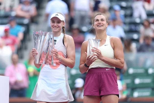 Elena Rybakina defeated Aryna Sabalenka (Blr) in the final at the BNP Paribas Open at Indian Wells TENNIS : Indian Wells 2023 - 19 03 2023 AntoineCouvercelle Panoramic 