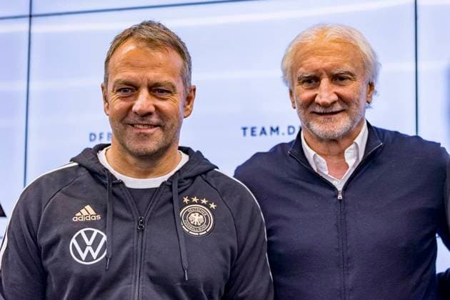 DFB Press Conference, DFB Campus, Frankfurt, 20 03 2023 Hansi Flick Coach German National Football Team Rudi Völler Director German National Football Team , DFB PK, Frankfurt, DFB Campus, 20 3 2023 Copyright: xBEAUTIFULxSPORTS Gawlikx