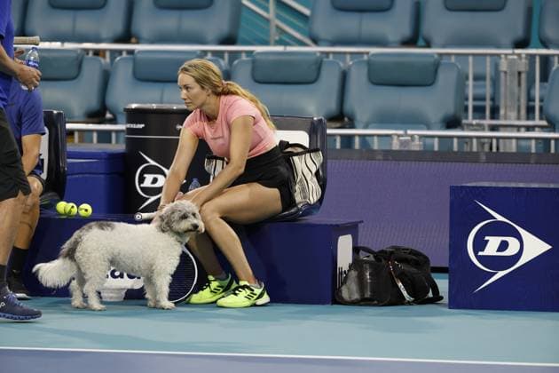 March 21, 2023, Miami Gardens, Florida, United States Of America: MIAMI GARDENS, FLORIDA - MARCH 21: Danielle Collins during practice on Day 3 of the Miami Open at Hard Rock Stadium on March 21, 2023 in Miami Gardens, Florida...People: Danielle Collins Miami Gardens United States Of America - ZUMAs214 20230321_zda_s214_139 Copyright: xSMGx