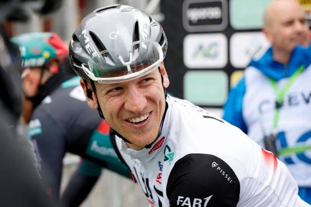 DE PANNE, BELGIUM - MARCH 22 : Ackermann Pascal (GER) of UAE Team Emirates during the 1.UWT - UCI WorldTour 2023 Brugge De Panne Classic, a race of 211 kms with start in Brugge and finish in De Panne on March 22, 2023 in De Panne, Belgium, 22 03 2023 ( Motordriver Kenny Verfaillie - Brugge De Panne Classic 2023 Cycling Race PhotoNews Panoramic 