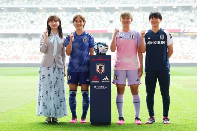 Sport Themen der Woche KW12 Sport Bilder des Tages (L to R) Yuka Kageyama, Rikako Kobayashi, Riko Ueki, Aoba Fujino (JPN), MARCH 23, 2023 - Football Soccer : Japan women s national team, Nationalteam 2023 Uniform Presentation at National Stadium in Tokyo, Japan. Noxthirdxpartyxsales  (214060020)