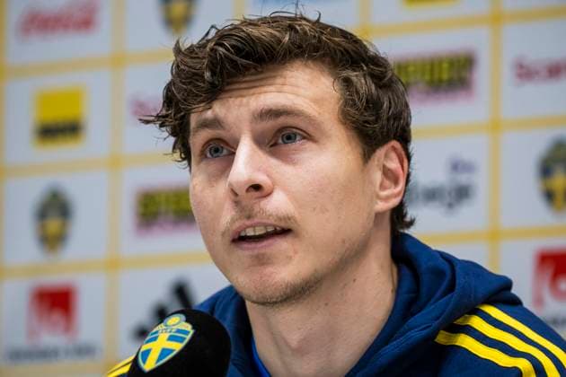 230323 Victor Nilsson Lindelöf of the Swedish national football team during a press conference on March 23, 2023 in Stockholm Photo Jonathan Näckstrand BILDBYRAN COP 94 JN0107 football football soccer fotball em kval kval kval uefa euro qualifier qualifier press conference press conference mixed zone sweden sweden sweden a bbeng,  Copyright: JONATHANxNÄCKSTRAND BB230323JN039