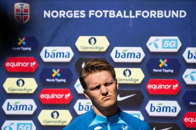 230323 Martin odegaard of the Norwegian national football team during a press event on March 23, 2023 in Marbella Photo Vegard Grott BILDBYRAN code VG VG0423 bbeng fotball football soccer fotboll uefa euro 2024 em qualification em kvalik press meet press event norge norway,  Copyright: VEGARDxGRoTT BB230323VG038