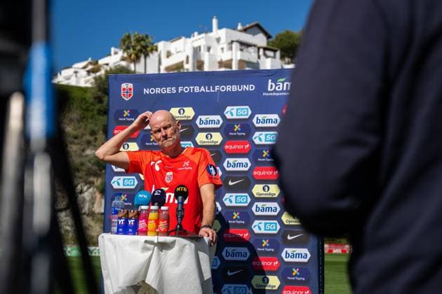 230323 Stale Solbakken, head coach of the Norwegian national football team, during a press event on March 23, 2023 in Marbella Photo Vegard Grott BILDBYRAN code VG VG0423 bbeng fotball football soccer fotboll uefa euro 2024 em qualification em kvalik pressertreff press event norge norway,  Copyright: VEGARDxGRoTT BB230323VG044
