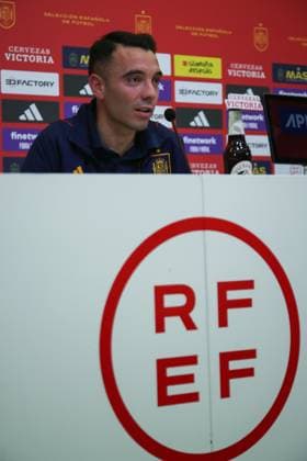 March 23, 2023, LAS ROZAS, MADRID, SPAIN: Iago Aspas attends his press conference, PK, Pressekonferenz for Spain Team at Ciudad del Futbol on March 23, 2023, in Las Rozas, Madrid, Spain. LAS ROZAS SPAIN - ZUMAa181 20230323_zaa_a181_001 Copyright: xIrinaxR.xHipolitox