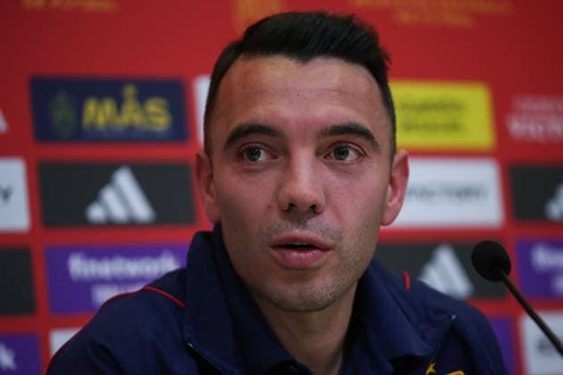 March 23, 2023, LAS ROZAS, MADRID, SPAIN: Iago Aspas attends his press conference, PK, Pressekonferenz for Spain Team at Ciudad del Futbol on March 23, 2023, in Las Rozas, Madrid, Spain. LAS ROZAS SPAIN - ZUMAa181 20230323_zaa_a181_002 Copyright: xIrinaxR.xHipolitox