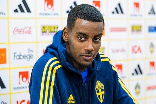 230323 Alexander Isak of the Swedish national football team, during a mixed zone on March 23, 2023 in Stockholm Photo Jonathan Näckstrand BILDBYRAN COP 94 JN0107 football football soccer fotball em kval kval uefa euro qualifier qualifier press conference press conference mixed zone sweden sweden sweden a bbeng,  Copyright: JONATHANxNÄCKSTRAND BB230323JN100