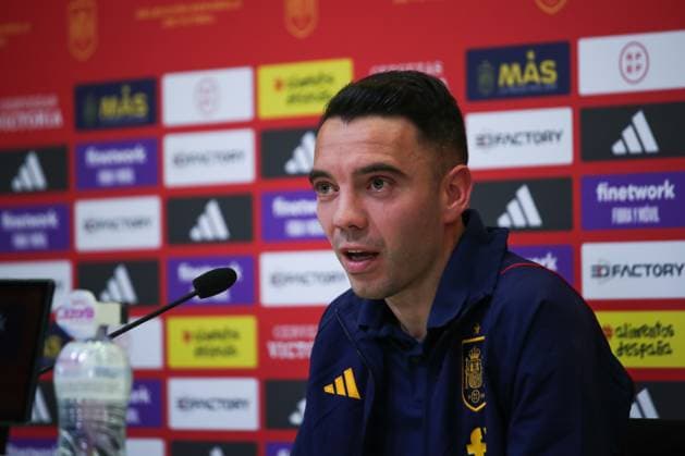 March 23, 2023, LAS ROZAS, MADRID, SPAIN: Iago Aspas attends his press conference, PK, Pressekonferenz for Spain Team at Ciudad del Futbol on March 23, 2023, in Las Rozas, Madrid, Spain. LAS ROZAS SPAIN - ZUMAa181 20230323_zaa_a181_010 Copyright: xIrinaxR.xHipolitox