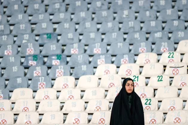 IRAN, TEHRAN - MARCH 23, 2023: Team Iran s fan is seen on the stands of Azadi Stadium ahead of a friendly football match between Iran and Russia. Sergei Bobylev TASS  58027699