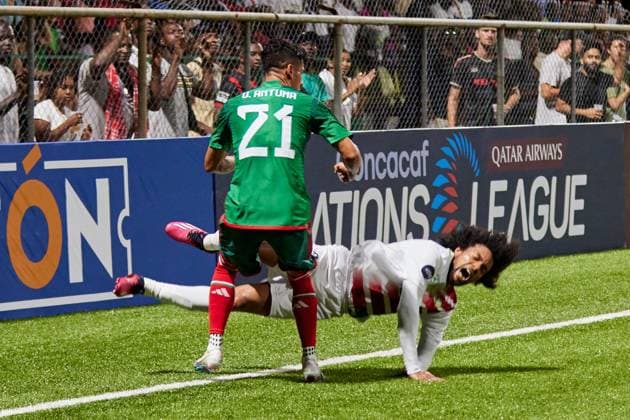 RECORD DATE NOT STATED (L-R), Uriel Antuna of Mexico and Diego Biseswar of Surinam during the game Surinam vs Mexico national team, Nationalteam (Mexican National Team), corresponding to Group A of League A of the CONCACAF Nations League 2022-2023, at Dr. Ir. Franklin Essed Stadium, on March 23, 2023. <br><br> (I-D), Uriel Antuna de Mexico y Diego Biseswar de Surinam durante el partido Surinam vs Mexico (Seleccion Nacional Mexicana), correspondiente al Grupo A de la Liga A de la Liga de Naciones CONCACAF 2022-2023, en el Estadio Dr. Ir. Franklin Essed, el 23 de Marzo de 2023. CONCACAF NATIONS LEAGUE 2022-2023 Surinam vs Mexico