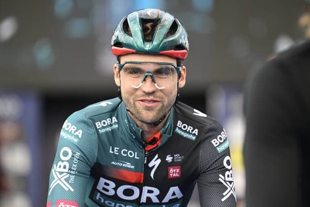 HARELBEKE, BELGIUM - MARCH 24 : Schachmann Maximilian (GER) of BORA - Hansgrohe during the 66th Saxo Bank classic E3 Harelbeke UCI World Tour cycling race with start and finish in Harelbeke on March 24, 2023 in Harelbeke, Belgium, 24 03 2023 ( Motordriver Kenny Verfaillie & 2023 E3 Harelbeke cycling race PhotoNews Panoramic 