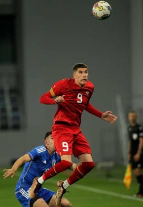 24.03.2023 Backa Topola Serbia-Italy U21, U 21 Under 21 International Friendly, Länderspiel, Nationalmannschaft men s football Petar Ratkov Serbia :