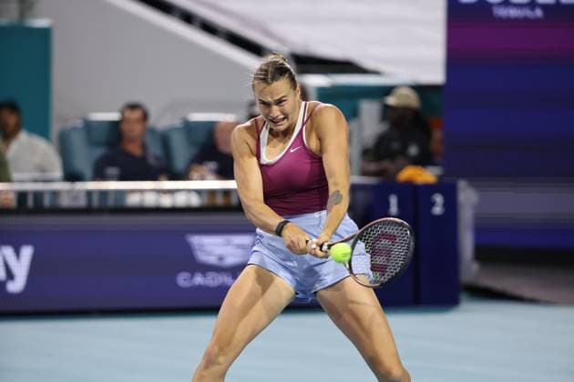 March 24, 2023, Miami Gardens, Florida, United States Of America: MIAMI GARDENS, FLORIDA - MARCH 24: Aryna Sabalenka at Hard Rock Stadium on March 24, 2023 in Miami Gardens, Florida....People: Aryna Sabalenka Miami Gardens United States Of America - ZUMAs214 20230324_zda_s214_248 Copyright: xSMGx