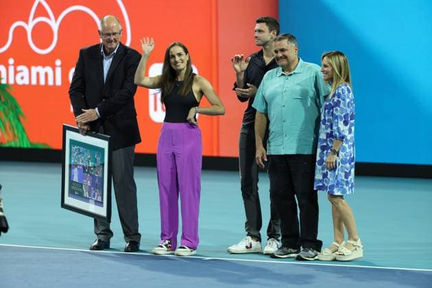 March 24, 2023, Miami Gardens, Florida, United States Of America: MIAMI GARDENS, FLORIDA - MARCH 24: Monica Puig at Hard Rock Stadium on March 24, 2023 in Miami Gardens, Florida....People: Monica Puig Miami Gardens United States Of America - ZUMAs214 20230324_zda_s214_317 Copyright: xSMGx