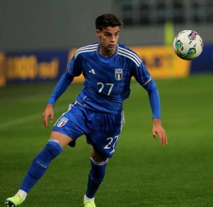 24.03.2023 Backa Topola Serbia-Italy U21, U 21 Under 21 International Friendly, Länderspiel, Nationalmannschaft men s football Nicollo Pierozzi Italy :