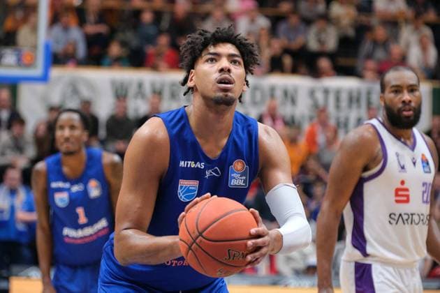 Kostja Mushidi MBC, 11 , Syntainics MBC vs BG Goettingen, basketball, men, 25 match day, 2022 2023, 25 03 2023, Syntainics MBC vs BG Goettingen, basketball, men, 25 match day, 2022 2023, 25 03 2023, Weissenfels. Copyright: xEibner-Pressefoto EckehardxSchulzx ep_eer