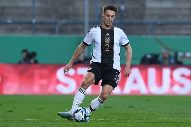 Soccer U 21 international match Germany Japan on 24 03 2023 at PSD Bank Arena in Frankfurt am Main Kilian Fischer Germany DFB regulations prohibit any use of photographs as image sequences and or quasi video xRx