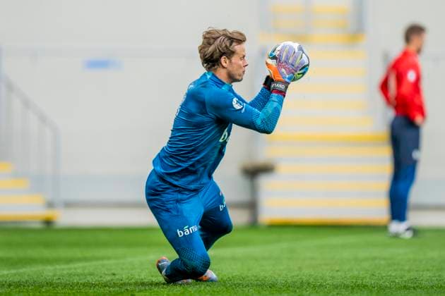 Soccer, training with Norways mens national team Batumi, Georgia 20230327 Norways goalkeeper Orjan Haskjold Nyland during a training session with the mens national soccer team for the European Championship qualifying matches in soccer against Georgia Photo Fredrik Varfjell NTB Batumi Georgia EDITORIAL USE ONLY RESTRICTED USE FOR BETTING COMPANIES  Copyright: xFredrikxVarfjellx xNTBx