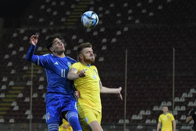 Stadio Oreste Granillo, Reggio Calabria Amichevole Italia-Ucraina Under 21 In foto: Cancellieri e Liakh Copyright: xAndreaxRositox DSC_9693