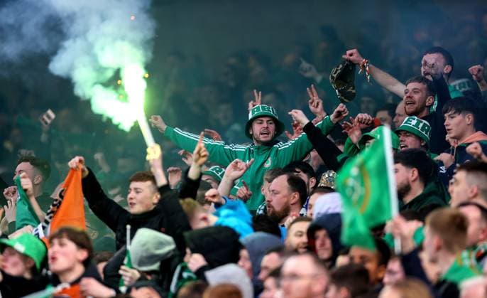 UEFA EURO, EM, Europameisterschaft,Fussball 2024 Qualifying Round Group B, Aviva Stadium, Dublin 27 3 2023 Republic of Ireland vs France Ireland fans ahead of the game Ireland fans ahead of the game 27 3 2023  Copyright: x INPHO JamesxCrombiex JFD11696