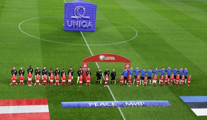 SOCCER - UEFA EURO, EM, Europameisterschaft,Fussball 2024 Quali, AUT vs EST LINZ,AUSTRIA,27.MAR.23 - SOCCER - European Qualifiers 2024, OEFB international match, Länderspiel, Nationalmannschaft Austria vs Estland. Image shows the team of Austria and the team of Estland.  GEPAxpictures xWalterxLuger