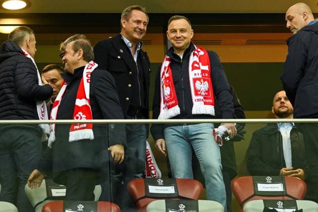 27.03.2023 WARSZAWA, STADION PGE NARODOWY IMIENIEM KAZMIERZA GORSKIEGO PILKA NOZNA (FOOTBALL) ELIMINACJE MISTRZOSTW EUROPY UEFA EURO, EM, Europameisterschaft,Fussball 2024 ( UEFA EURO 2024 QUALIFICATION ) MECZ ( GAME ) POLSKA - ALBANIA ( POLAND - ALBANIA ) NZ PREZYDENT ANDRZEJ DUDA FOTO MATEUSZ SLODKOWSKI CYFRASPORT NEWSPIX.PL --- Newspix.pl  20230327_CS_MS_009