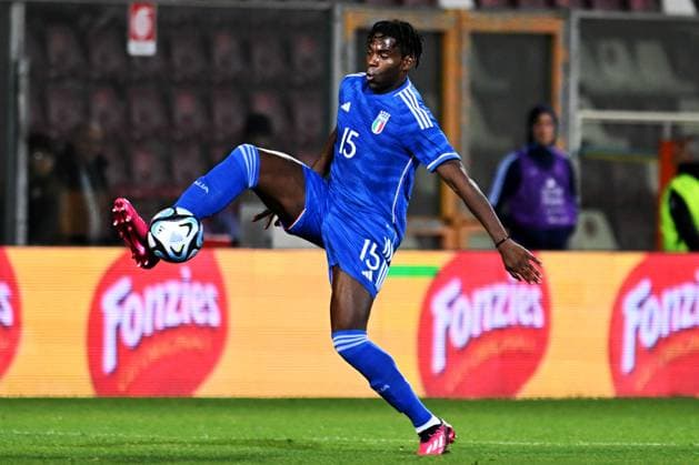 Foto Francesco Mazzitello LaPresse 27 Marzo 2023 Reggio Calabria - Italia, - calcio, Figc - Nazionale U21, U 21 amichevole Italia vs Ucraina - Nella foto: Caleb Okoli March 27, 2023 Reggio Calabria, Italy - sports, soccer - U21 national team, Nationalteam friendly match Italy vs Ukraine - In the pic: Caleb Okoli  Copyright: xFrancescoxMazzitello LaPressex
