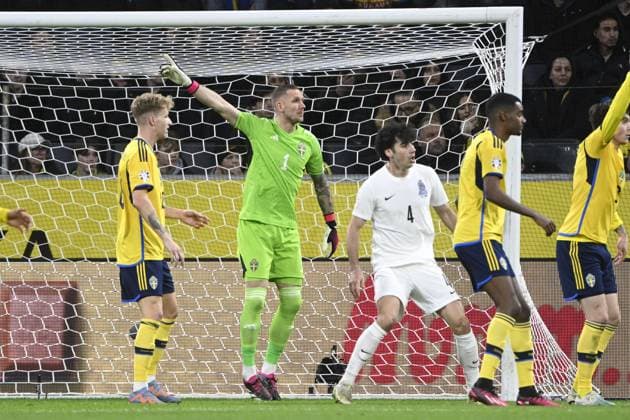 STOCKHOLM 20230327 Swedens goalkeeper Robin Olsen during Mondays European Championship qualifying football match between Sweden and Azerbaijan at Friends Arena STOCKHOLM SWEDEN x10080x,  Copyright: xFredrikxSandberg TTx EM-KVAL SVERIGE-AZERBAJDZJAN