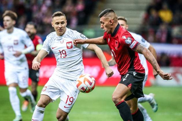 27.03.2023 Warszawa Pilka nozna Reprezentacja Polski Kwalifikacje UEFA EURO, EM, Europameisterschaft,Fussball 2024 Polska - Albania n z Przemyslaw Frankowski Foto Adam Starszynski PressFocus 27.03.2023 Warsaw Football Polish national team, Nationalteam UEFA EURO 2024 Qualifiers Poland - Albania Przemyslaw Frankowski Credit Adam Starszynski PressFocus NEWSPIX.PL --- Newspix.pl  20230327PF_AS019