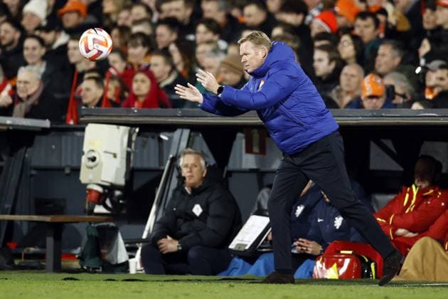 ROTTERDAM - Holland coach Ronald Koeman during the UEFA European Championship, EM, Europameisterschaft qualifying match between the Netherlands and Gibraltar at Feyenoord Stadion de Kuip on March 27, 2023 in Rotterdam, Netherlands. ANP MAURICE VAN STONE UEFA EURO, EM, Europameisterschaft,Fussball 2024 Qualifying Round 2022 2023 xVIxANPxSportx xxANPxIVx 465880166 originalFilename: 465880166.jpg