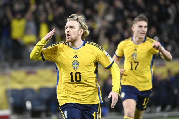STOCKHOLM 20230327 Swedens Emil Forsberg celebrates after his 1 0 goal during Mondays European Championship qualifying football match between Sweden and Azerbaijan at Friends Arena STOCKHOLM SWEDEN x10080x,  Copyright: xFredrikxSandberg TTx EM-KVAL SVERIGE-AZERBAJDZJAN