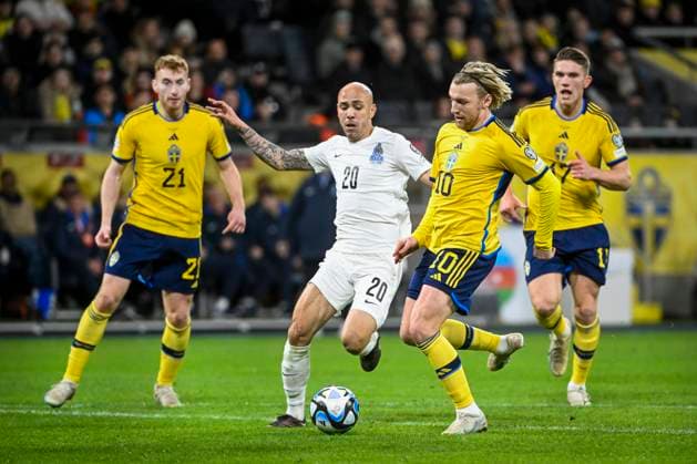 STOCKHOLM 20230327 Swedens Emil Forsberg scores 1 0 during Mondays European Championship qualifying football match between Sweden and Azerbaijan at Friends Arena STOCKHOLM SWEDEN x10080x,  Copyright: xFredrikxSandberg TTx EM-KVAL SVERIGE-AZERBAJDZJAN
