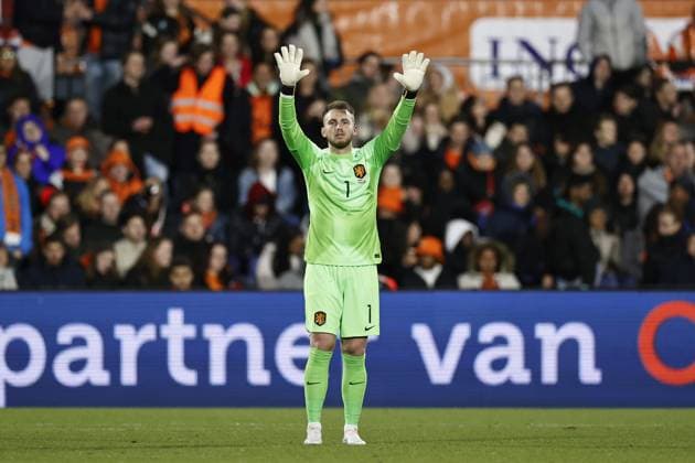 ROTTERDAM - Holland goalkeeper Jasper Cillessen during the UEFA European Championship, EM, Europameisterschaft qualifying match between the Netherlands and Gibraltar at Feyenoord Stadion de Kuip on March 27, 2023 in Rotterdam, Netherlands. ANP MAURICE VAN STONE UEFA EURO, EM, Europameisterschaft,Fussball 2024 Qualifying Round 2022 2023 xVIxANPxSportx xxANPxIVx 465882513 originalFilename: 465882513.jpg