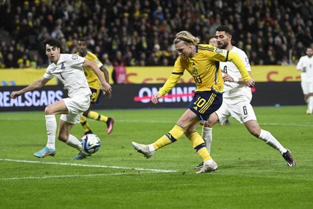 STOCKHOLM 20230327 Swedens Emil Forsberg during Mondays European Championship qualifying football match between Sweden and Azerbaijan at Friends Arena STOCKHOLM SWEDEN x10080x,  Copyright: xFredrikxSandberg TTx EM-KVAL SVERIGE-AZERBAJDZJAN