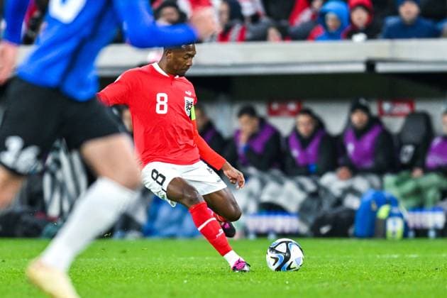 SOCCER - UEFA EURO, EM, Europameisterschaft,Fussball 2024 Quali, AUT vs EST LINZ,AUSTRIA,27.MAR.23 - SOCCER - European Qualifiers 2024, OEFB international match, Länderspiel, Nationalmannschaft Austria vs Estland. Image shows David Alaba (AUT).  GEPAxpictures xChristianxMoser