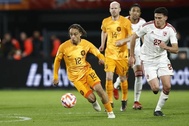 ROTTERDAM , 27-03-2023 , Stadion de Kuip , UEFA Qualification EURO 2024 , season 2022 2023 , match between Netherlands and Gibraltar , Netherlands player Xavi Simons Netherlands - Gibraltar  x20346901x Copyright: