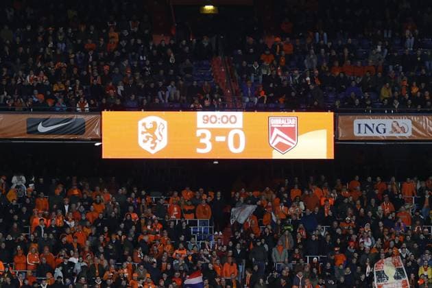 ROTTERDAM , 27-03-2023 , Stadion de Kuip , UEFA Qualification EURO 2024 , season 2022 2023 , match between Netherlands and Gibraltar , Netherlands final score 3-0 Netherlands - Gibraltar  x20346930x Copyright:
