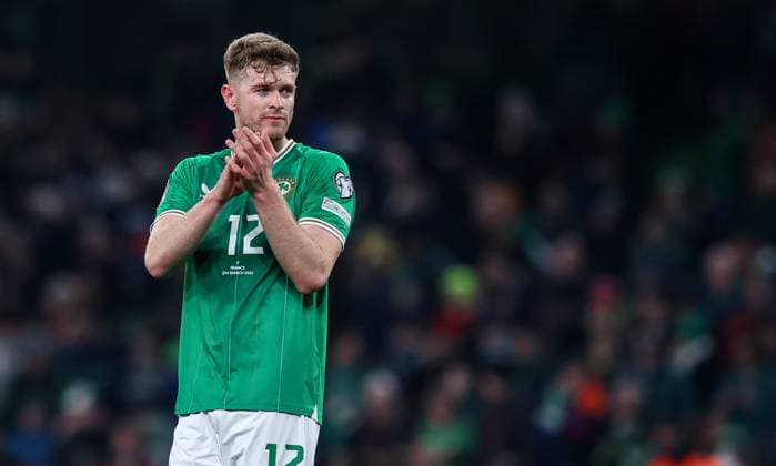 UEFA EURO, EM, Europameisterschaft,Fussball 2024 Qualifying Round Group B, Aviva Stadium, Dublin 27 3 2023 Republic of Ireland vs France Ireland™s Nathan Collins after the game Nathan Collins after the game 27 3 2023  Copyright: x INPHO RyanxByrnex RB1_9484
