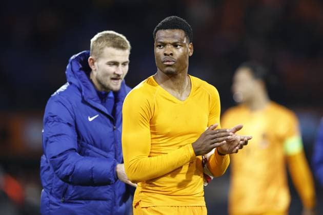 ROTTERDAM , 27-03-2023 , Stadion de Kuip , UEFA Qualification EURO 2024 , season 2022 2023 , match between Netherlands and Gibraltar , Netherlands player Denzel Dumfries final score 3-0 Netherlands - Gibraltar  x20346939x Copyright: