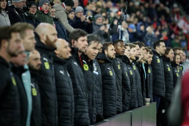 SOCCER - UEFA EURO, EM, Europameisterschaft,Fussball 2024 Quali, AUT vs EST LINZ,AUSTRIA,27.MAR.23 - SOCCER - European Qualifiers 2024, OEFB international match, Länderspiel, Nationalmannschaft Austria vs Estland. Image shows the substitutes bench.  GEPAxpictures xManfredxBinder