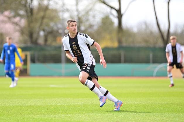 Soccer I U 19 Juniors I Season 2022 2023 I European Championship Qualification I Germany U 19 Slovenia U 19 I 28 03 2023 Nicolo Tresoldi 13, Germany U 19 Bremen Weserstadion Platz 11 Bremen Germany Copyright: xLobeca FelixxSchlikisx