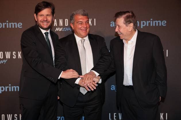 WARSZAWA 28.03.2023 PREMIERE OF UNKNOWN , AMAZON DOCUMENTARY MOVIE ABOUT ROBERT LEWANDOWSKI MATEU ALEMANY JOAN LAPORTA PINI ZAHAVI FOT. PIOTR KUCZA FOTOPYK NEWSPIX.PL --- Newspix.pl  230328PYK051