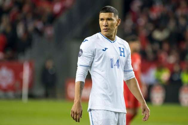 Fußball, CONCACAF Nations League, Kanada - Honduras March 28, 2023, Toronto, Ontario, Canada: Kevin Lopez 14 in action during the CONCACAF Nations League qualifier game between Canada and Honduras at BMO field in Toronto. The game ended 4-1 for Canada sending it to the semifinals. Toronto Canada - ZUMAm154 20230328_zap_m154_053 Copyright: xAngelxMarchinix
