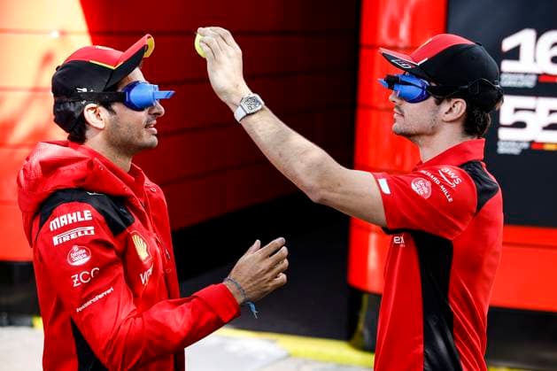 55 Carlos Sainz ESP, Scuderia Ferrari , 16 Charles Leclerc MCO, Scuderia Ferrari , F1 Grand Prix of Australia at Albert Park Circuit on March 30, 2023 in Melbourne, Australia Photo by HOCH ZWEI Melbourne Australia