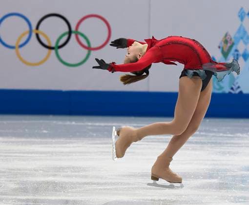 Sochi, Krasnodar Region, Russia. Russian athlete Yulia Lipnitskaya performs with the free skating programme of the women s single event during the 2014 Winter Olympics. Robert Maximov TASS  58123821