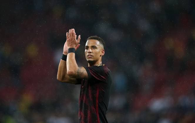 28 03 2023, football, national team, friendly match, Germany Belgium, at Rhein Energie Stadion Cologne disappointed German players thank fans, Thilo Kehrer Germany DFL and DFB regulations prohibit any use of photographs as image sequences and or quasi video