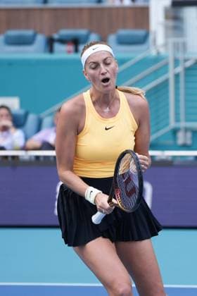 March 30, 2023, Miami Gardens, Florida, United States: March, 30 - Miami Gardens: Eketerina Alexandrova, in action here, plays Petra Kvitova(CZE) during the Quarter-Finals of the 2023 Miami Open by Itau. Miami Gardens United States - ZUMApa3_ 0240902486st Copyright: xAndrewxPatronx